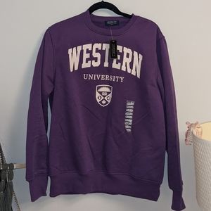 Western university purple crewneck sweater size M